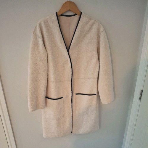 Zara woman beige borg coat - beige,