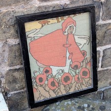 Vintage Folk Art Hand Stitched