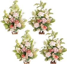 17.5" Tall Standing Artificial Flowers Arrangements 4pcs, For Auction