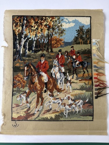 Hunting horse needlecraft - hunting,