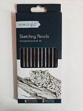 12 Charcoal Watercolour Sketching Graded Art Artist Pencils