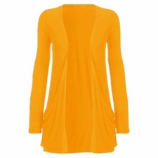 Womens Long Sleeve Open Drop Pocket Plain boyfriend Cardigan Casual Basic Top