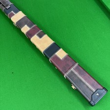 Burgundy Patch Deluxe 1pc one Piece Twin 2-Lane Snooker Pool Cue Hard Case