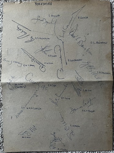 Yorkshire cricket signatures - yorkshire,