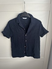 NWOT Boys Marks & Spencers Navy Cheesecloth Shirt Size 10-11 Years