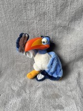 Walt Disney Authentic Lion King Zazu Rubber Bill Bird Plush Toy 7" 1994 Mattel