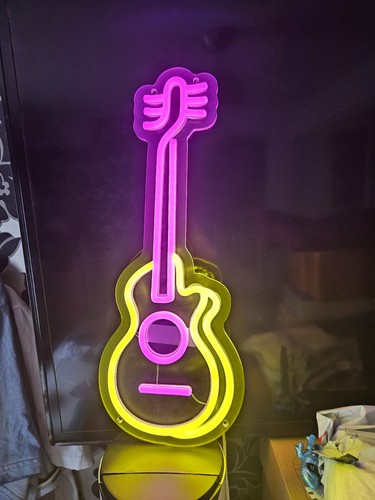 Neon led guitar - guitar, light