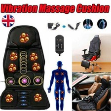 Massage Cushion Full Back Car Chair Seat Mat Heat Massager Chair Pads Relax UK