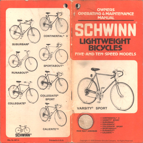 1978 schwinn bicycles owner - 1978, owner's