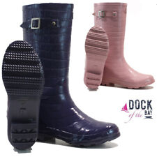 LADIES WATERPROOF WELLIES RAIN SNOW FESTIVAL GARDEN WELLINGTON FLAT BOOTS SIZE