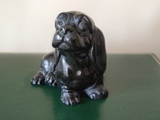 Vintage Basset Hound Puppy Handmade from Welsh Coal Figurine