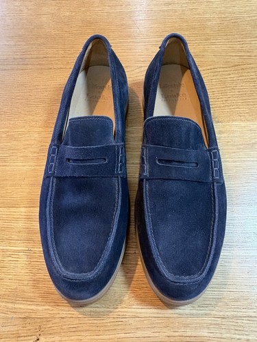 Loake lucca navy suede loafers - loake,
