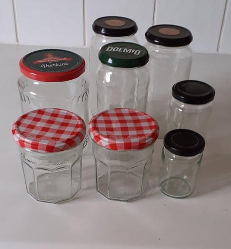 Empty glass jars with - , 8