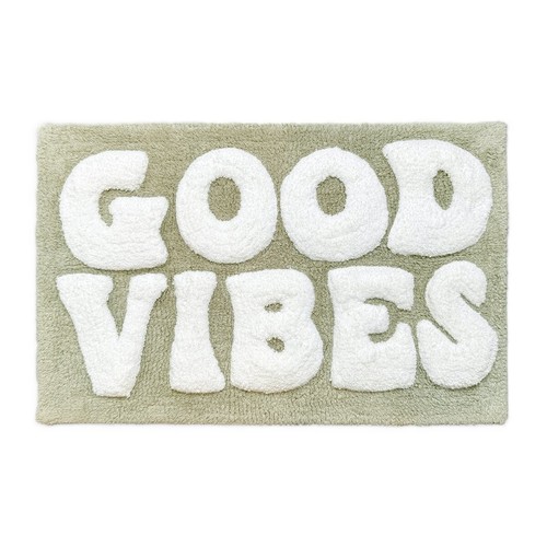 Good vibes slogan bath mat - slogan, non