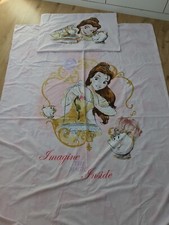 Disney Princess Beauty & The Beast single duvet cover pillow case set VGC 