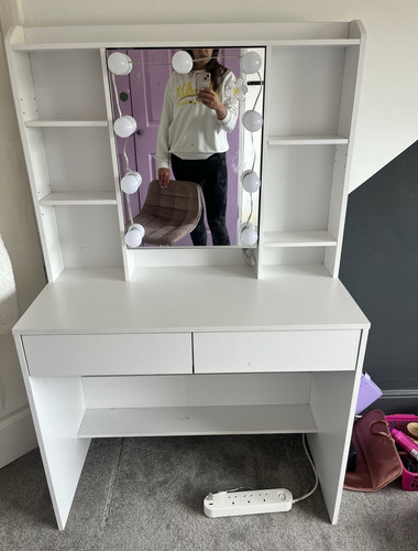 White dressing table vanity - white,