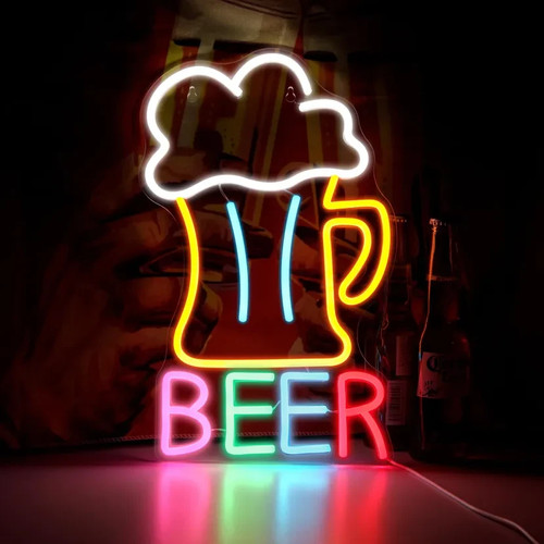 Beer neon wall sign - beer,