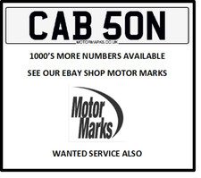 CAB 50N CHERISHED NUMBER PLATE CAB SON C ABSON CABSON CAB TAXI BLACK CAB HIRE 