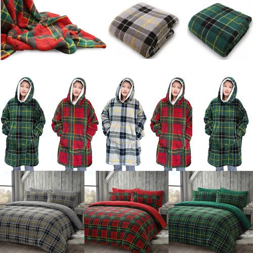 Teddy tartan fleece warm duvet - teddy,