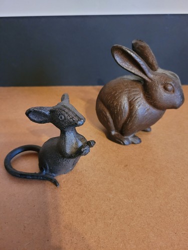 Bronzed resin rabbit and - resin,