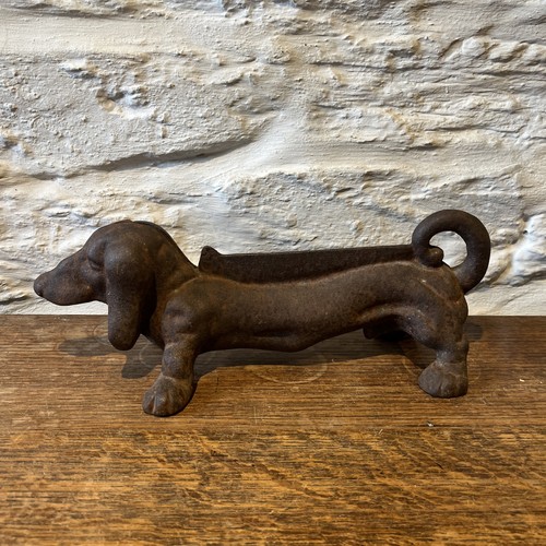Vintage cast iron weenie dog - vintage,