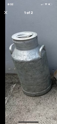 Antique rustic aluminium milk - rustic,