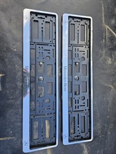 MERCEDES BENZ CHROME NUMBER PLATE HOLDER SUROUNDS X2 USED IN EXCELLENT CONDITION