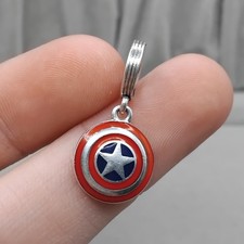 Genuine Pandora Marvel The Avengers Captain America Shield Dangle Charm #2846B