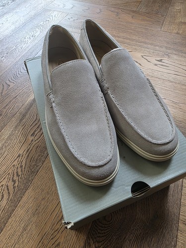 Clarks grey suede loafers - clarks,