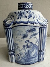 Antique Delft Blue and White Rectangular Tea Caddy, c.1760–1780