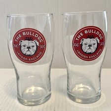 Two PUB GLASSES THE BULLDOG
