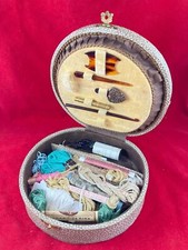 Sewing case with contents Winder Ribbon Threader Crochet Hook needle Threads