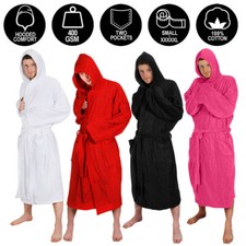 MENS HOODED BATHROBE 100%