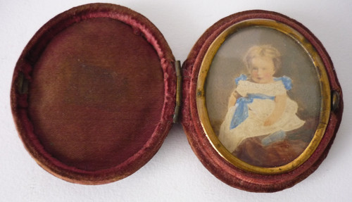 Victorian miniature painting - victorian,