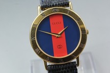 Vintage [NEAR MINT] GUCCI 3000.2.M Sherry Line Blue 33mm Men's Qz Watch JP