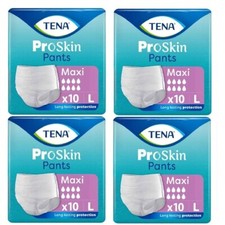 TENA ProSkin Pants Maxi - Large - Pull Up Incontinence Pants - 4 x Packs 10