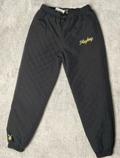 Playboy By PacSun Quilted Diamond Joggers Sweatpants Women Size S Black
