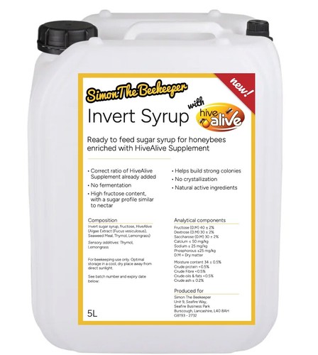 Hive alive invert syrup - invert, 5l