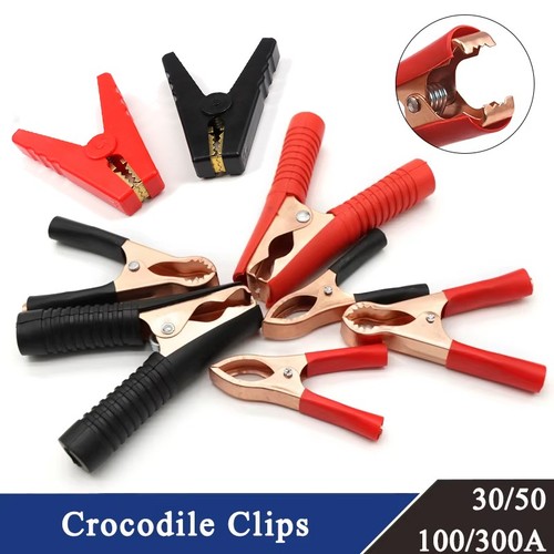 Copper crocodile clips battery - copper,