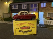 Crimson Lesney "Matchbox" 1-75 Series No22A Vauxhall Cresta 1955 Model, 1956 VGC