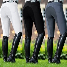 Equestrian Pants Horse Riding Leggings Tights Grip Phone Pocket for Women Ladies