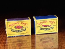 Original Empty Lesney Matchbox No.19a MG & No.41a Jaguar D-Type Car Boxes