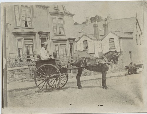 Man horse drawn - man, cart