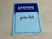 1954 Garrods Sheet Metal Ltd Price List Catalogue Galvanized Bins Barrows Fixing