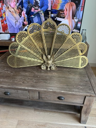Vintage brass peacock fire - vintage,