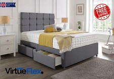 LUXURY GREY FABRIC DIVAN BED