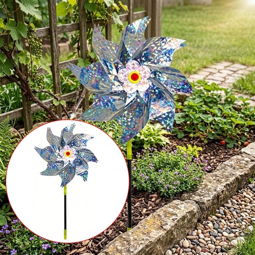 Reflective plastic windmill - reflective,
