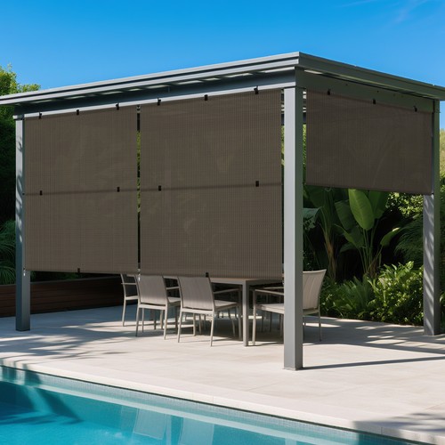 Outdoor sunshade roller shades - outdoor,