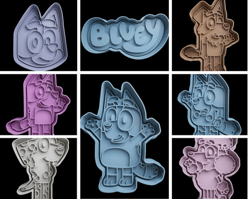 Bluey cookie cutter insert - bluey, +