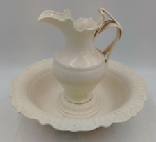 Hartley Greens & Leeds Pottery Large Wash Basin & Jug Creamware 13" Length